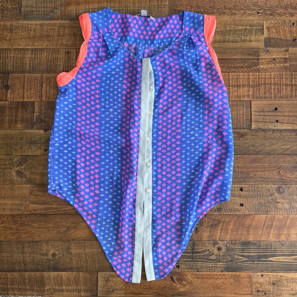 Women’s American Eagle blue and orange tie front tank top size medium. - Picture 6 of 7